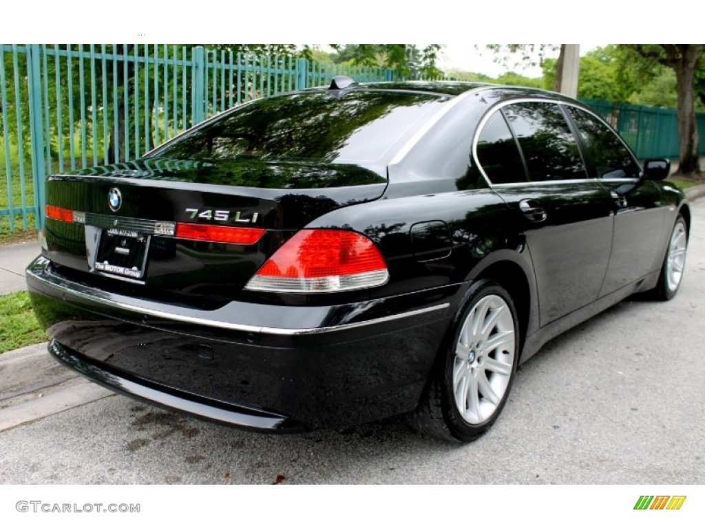 2005 7 Series 745Li Sedan - Jet Black / Black/Black photo #14