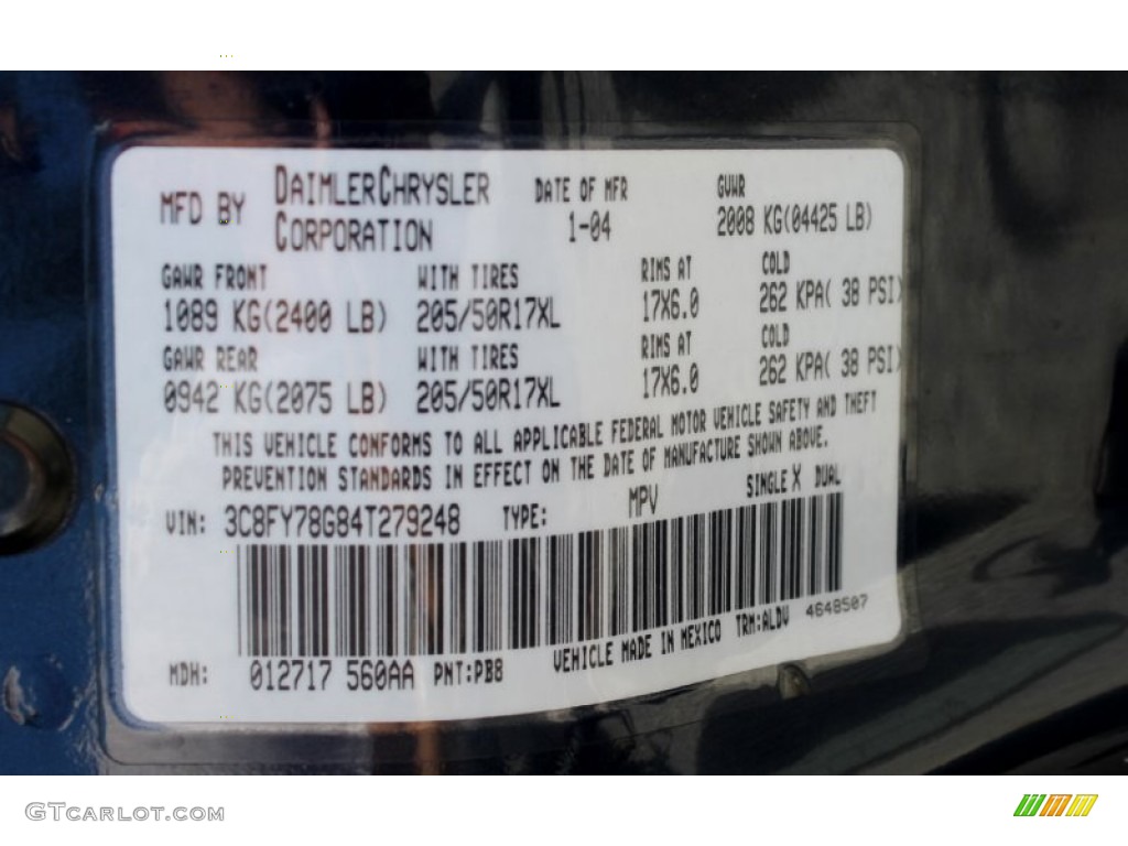 2004 Chrysler PT Cruiser GT Parts Photos
