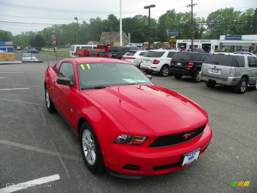 2011 Mustang V6 Coupe - Race Red / Charcoal Black photo #7