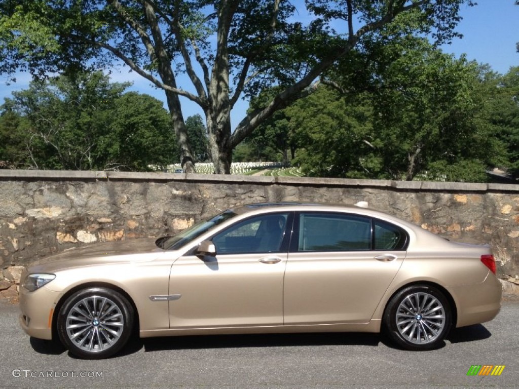 Milano Beige Metallic 2009 BMW 7 Series 750Li Sedan Exterior Photo #65773789