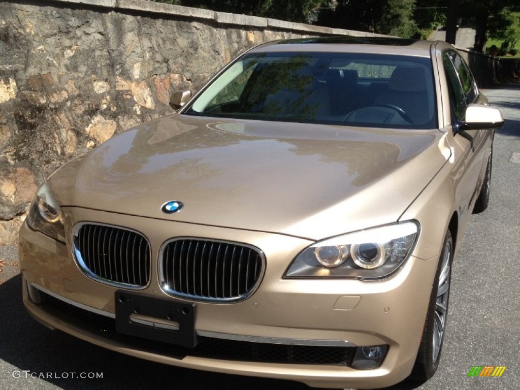 2009 7 Series 750Li Sedan - Milano Beige Metallic / Oyster/Black Nappa Leather photo #15
