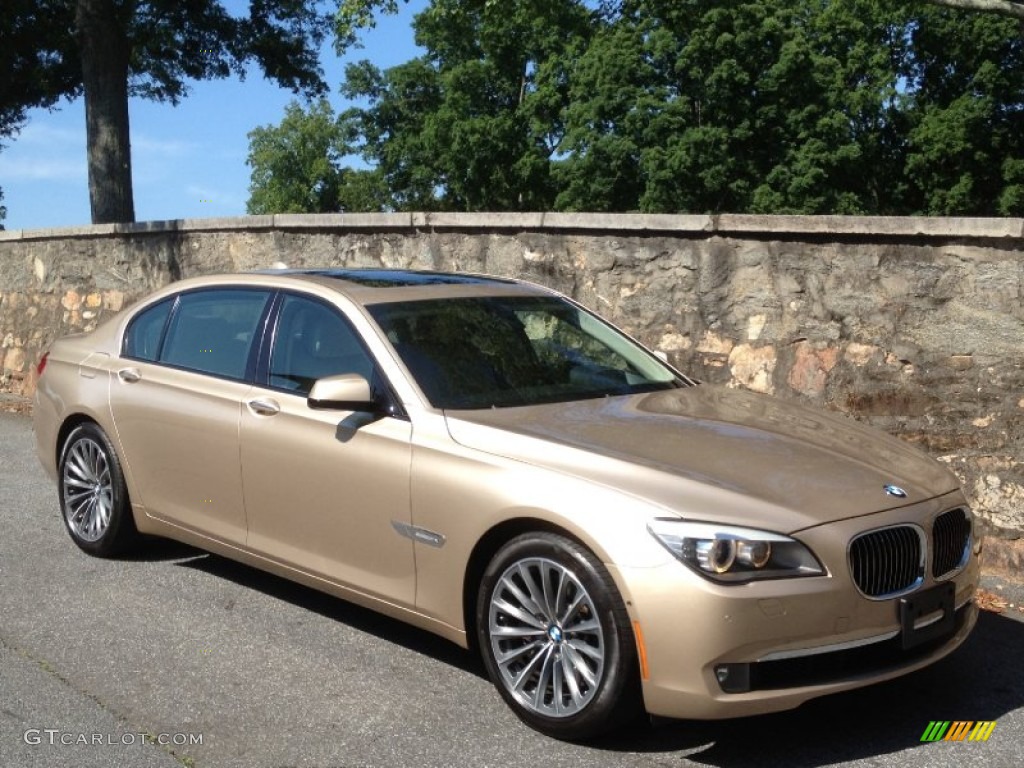 2009 7 Series 750Li Sedan - Milano Beige Metallic / Oyster/Black Nappa Leather photo #50