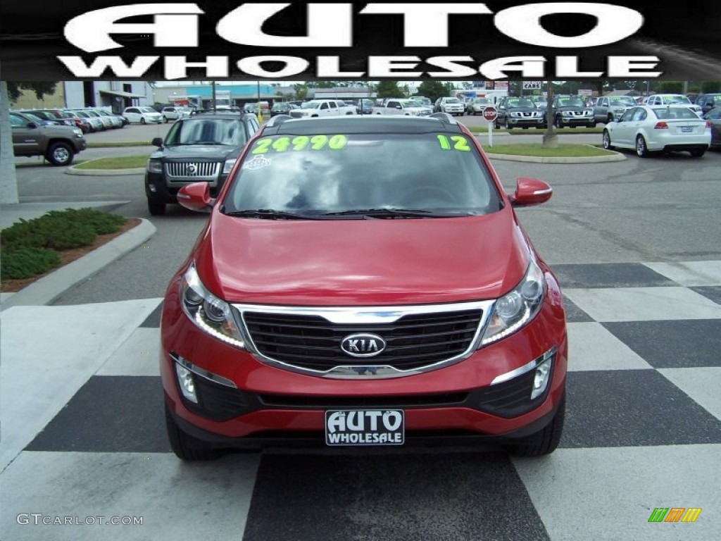 2012 Sportage EX - Signal Red / Alpine Gray photo #2