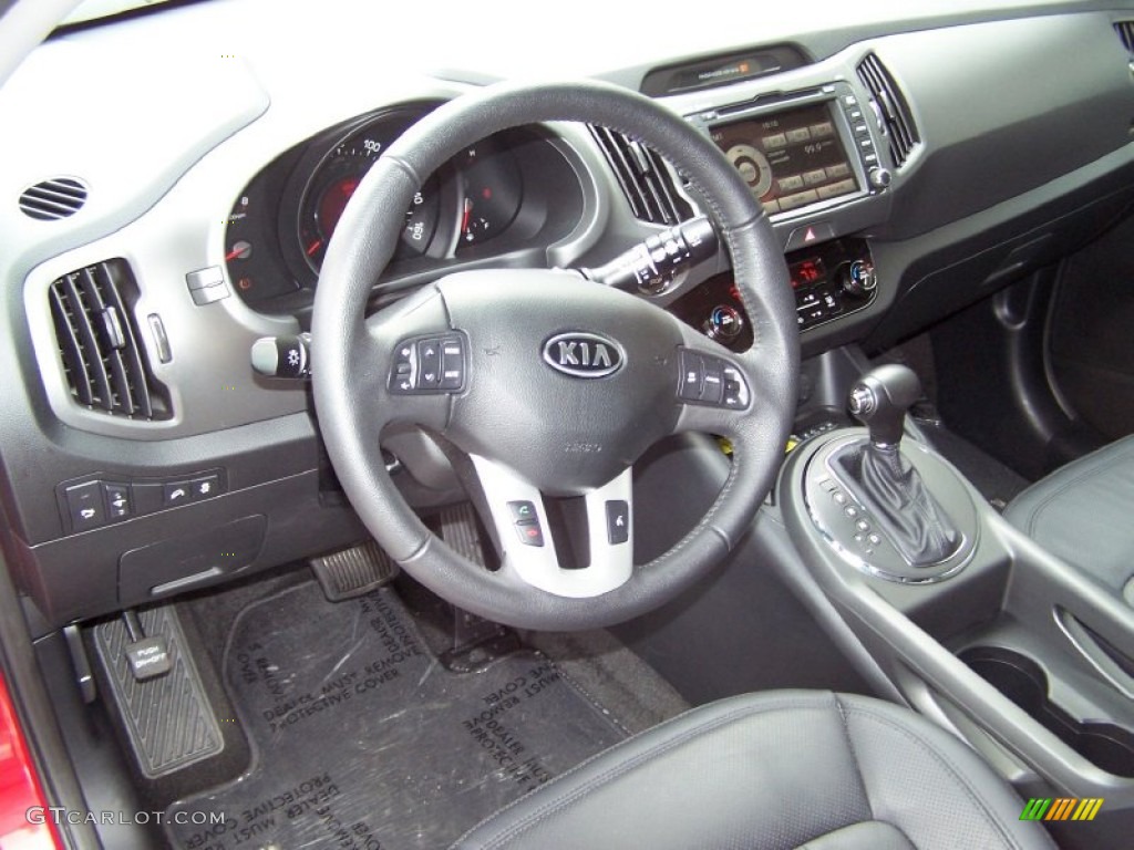 2012 Kia Sportage EX Alpine Gray Dashboard Photo #65775527