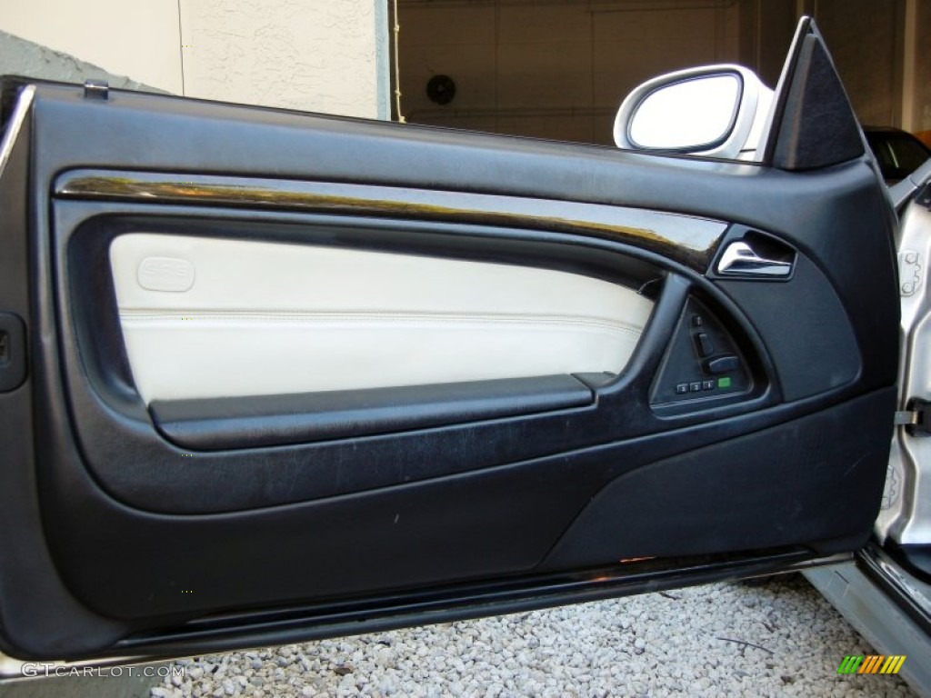 2002 Mercedes-Benz SL 500 Silver Arrow Roadster Silver/Black Door Panel Photo #65775953