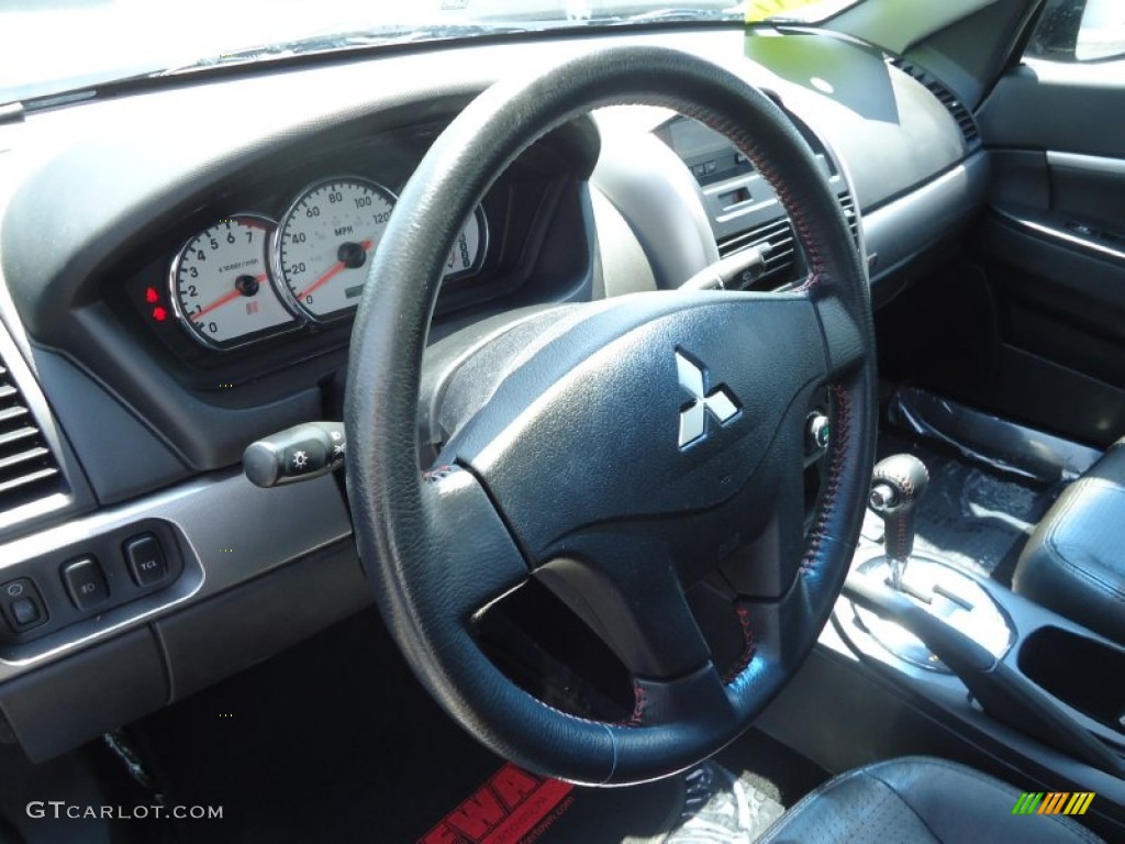 2008 Mitsubishi Galant RALLIART Black Steering Wheel Photo #65781521