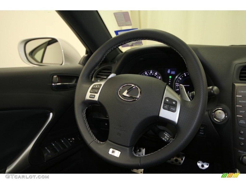 2011 Lexus IS 250 Black Steering Wheel Photo #65782226