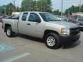 2008 Silver Birch Metallic Chevrolet Silverado 1500 Work Truck Extended Cab 4x4  photo #1