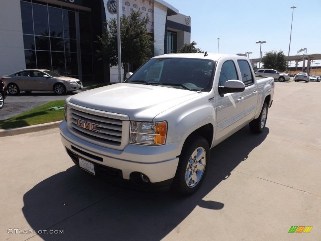 2012 Sierra 1500 SLT Crew Cab 4x4 - White Diamond Tricoat / Ebony photo #1
