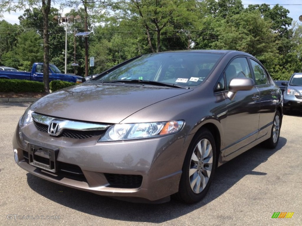 2011 Civic EX Sedan - Urban Titanium Metallic / Beige photo #6