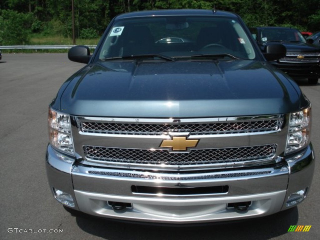 2012 Silverado 1500 LT Extended Cab 4x4 - Blue Granite Metallic / Ebony photo #3
