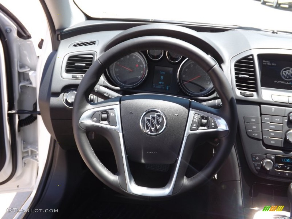 2012 Buick Regal Standard Regal Model Ebony Steering Wheel Photo #65788217