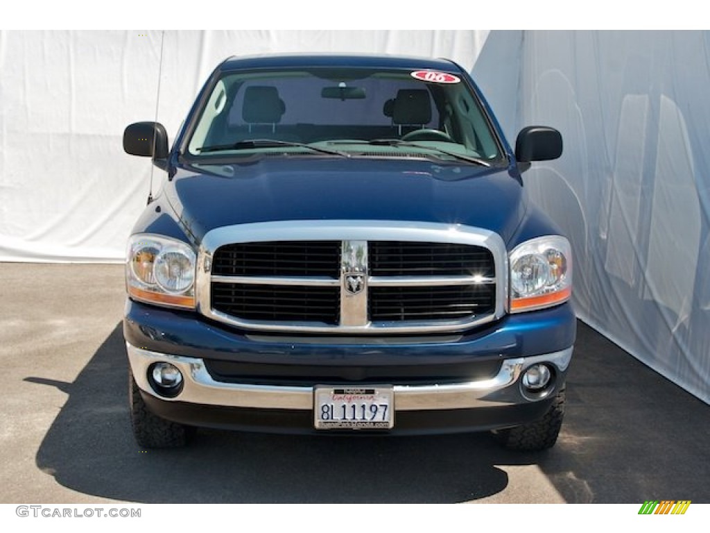 2006 Ram 1500 SLT Quad Cab 4x4 - Patriot Blue Pearl / Khaki Beige photo #7