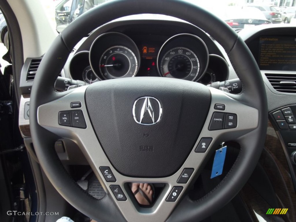 2012 Acura MDX SH-AWD Advance Taupe Steering Wheel Photo #65789984