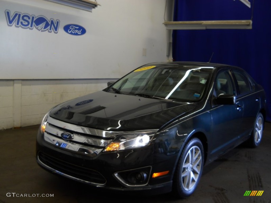 2010 Fusion SEL - Tuxedo Black Metallic / Camel photo #1