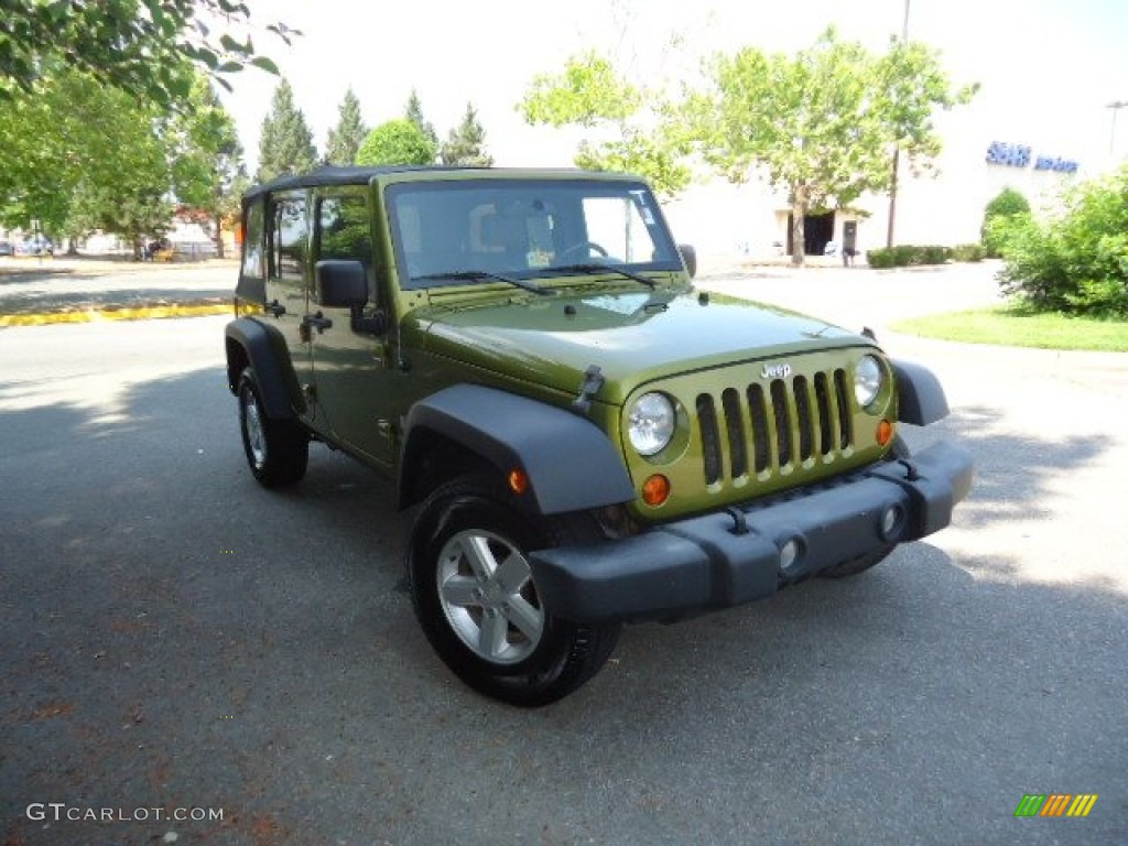 Rescue Green Metallic 2007 Jeep Wrangler Unlimited X 4x4 Exterior Photo #65792336