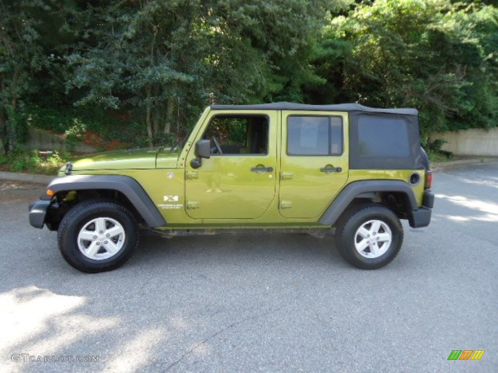 Rescue Green Metallic 2007 Jeep Wrangler Unlimited X 4x4 Exterior Photo #65792366