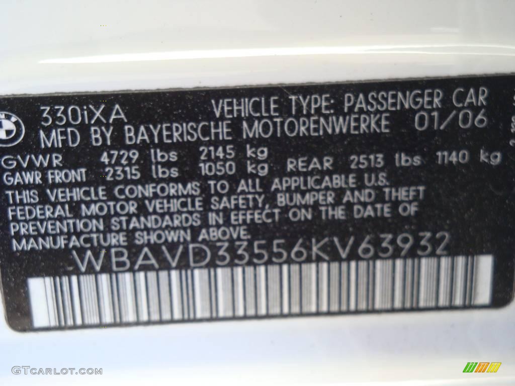 2006 3 Series 330xi Sedan - Alpine White / Terra/Black Dakota Leather photo #15