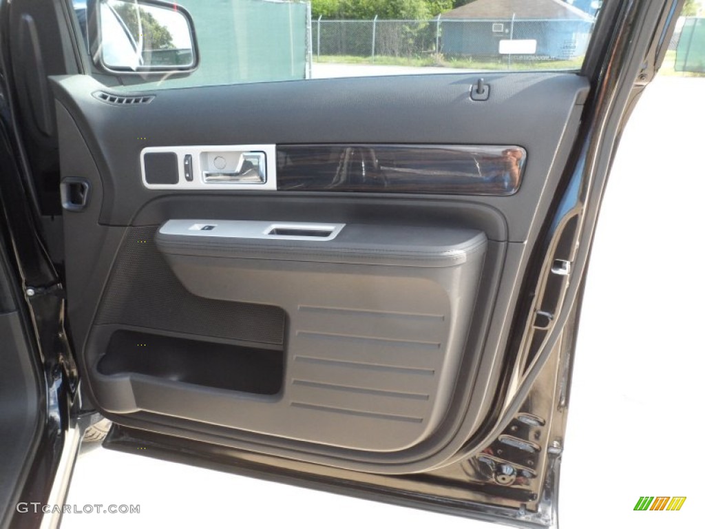 2008 Lincoln MKX Limited Edition Charcoal Black/Medium Light Stone Door Panel Photo #65796908