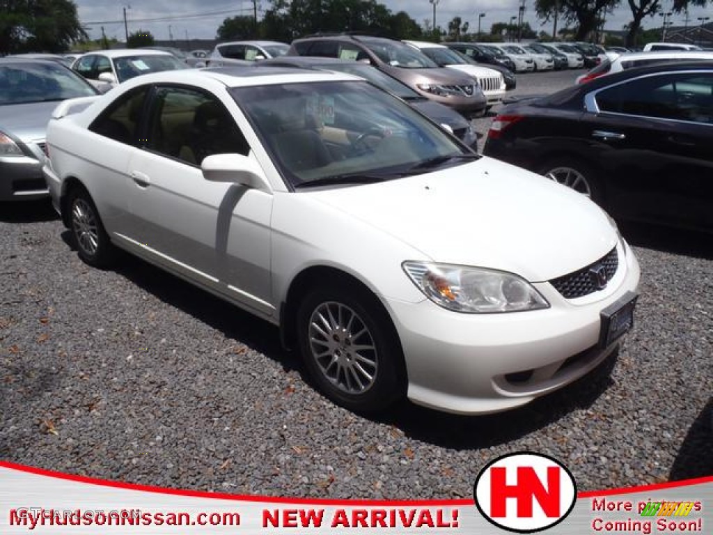 2005 Civic EX Coupe - Taffeta White / Ivory photo #1