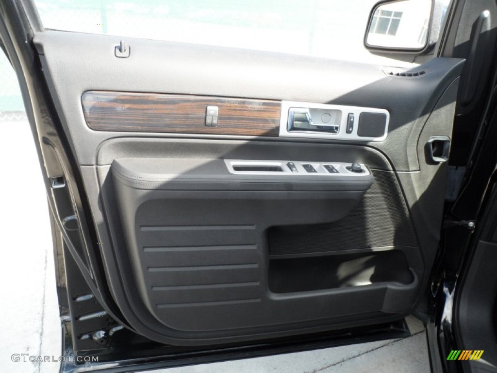 2008 Lincoln MKX Limited Edition Charcoal Black/Medium Light Stone Door Panel Photo #65797001