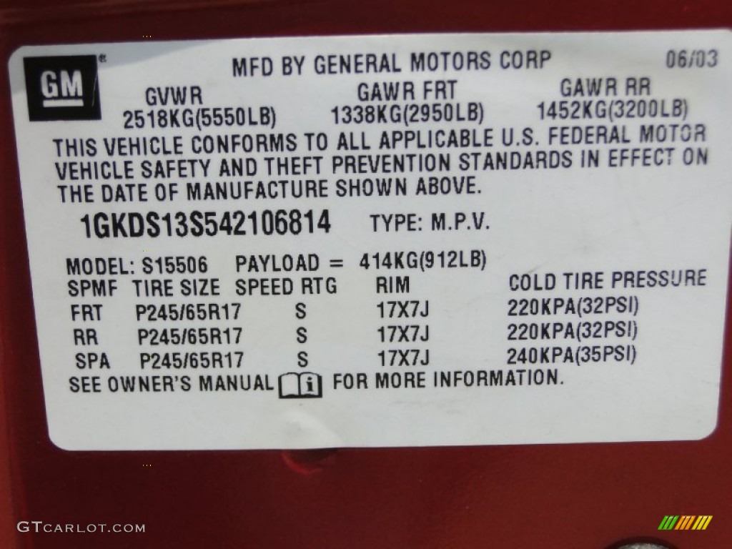 2004 Envoy SLE - Magnetic Red Metallic / Medium Pewter photo #46