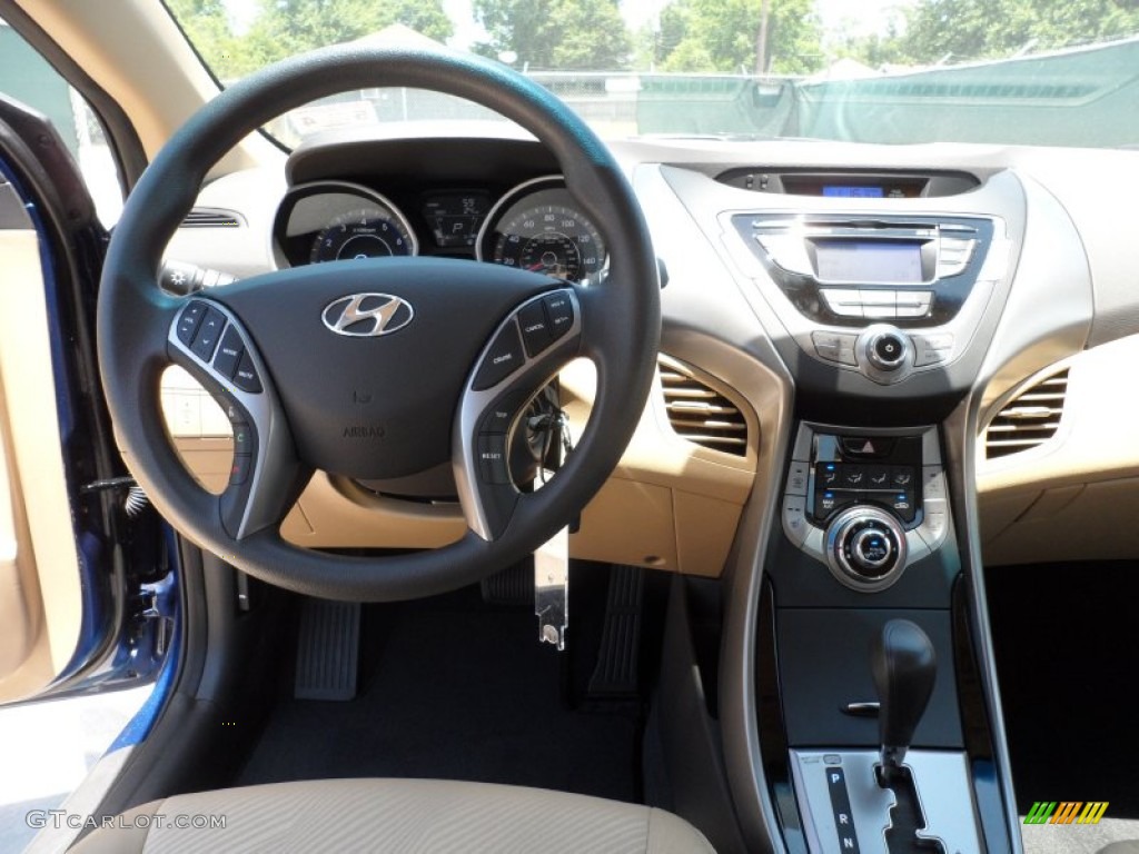 2013 Hyundai Elantra GLS Beige Dashboard Photo #65799021