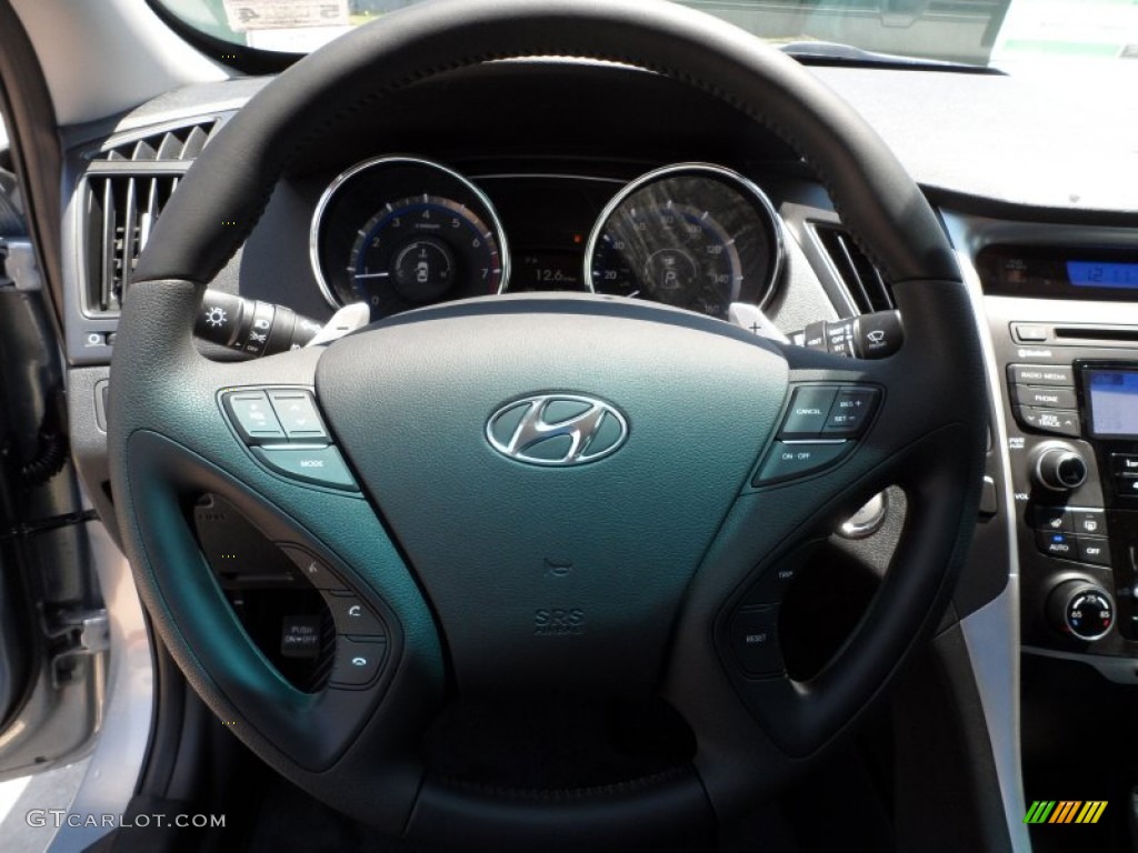 2013 Hyundai Sonata SE 2.0T Black Steering Wheel Photo #65799602