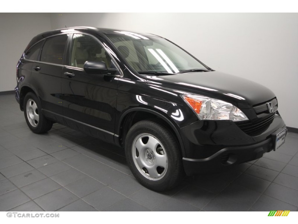 2009 CR-V LX - Crystal Black Pearl / Ivory photo #12