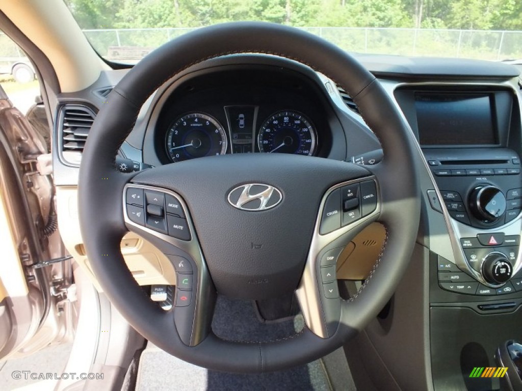 2012 Hyundai Azera Standard Azera Model Camel Steering Wheel Photo #65804148