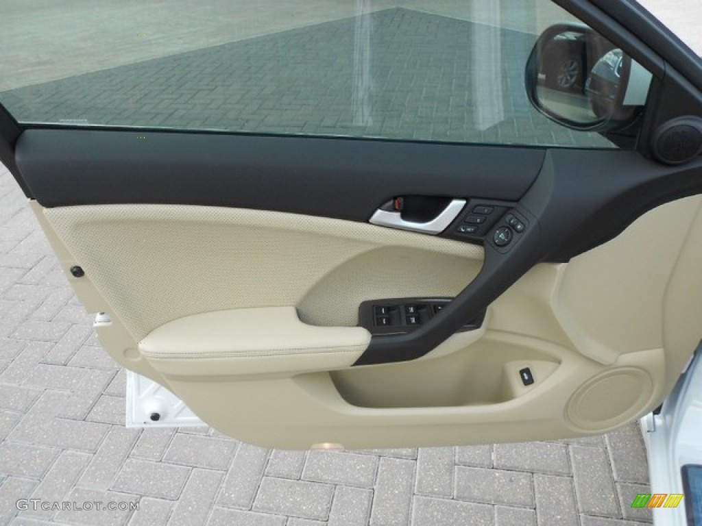 2012 Acura TSX V6 Technology Sedan Parchment Door Panel Photo #65808040