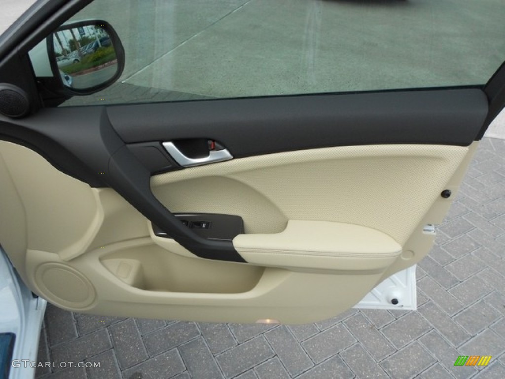 2012 Acura TSX V6 Technology Sedan Parchment Door Panel Photo #65808055