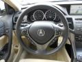 Parchment 2012 Acura TSX V6 Technology Sedan Steering Wheel