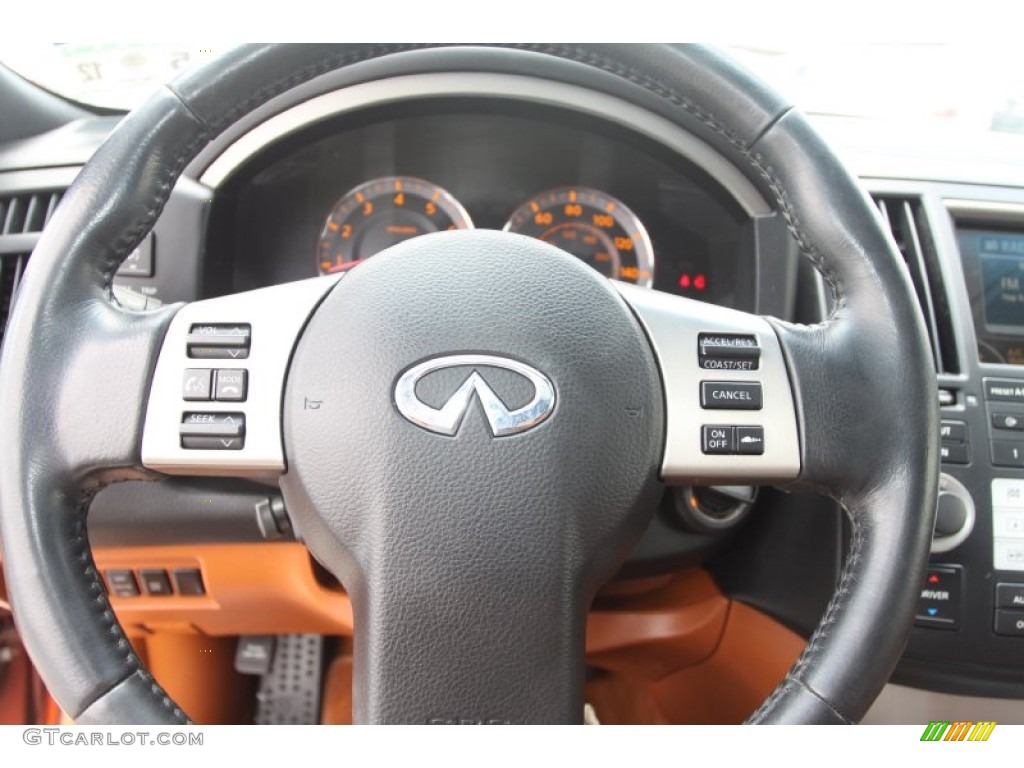 2006 Infiniti FX 35 Brick/Black Steering Wheel Photo #65809183