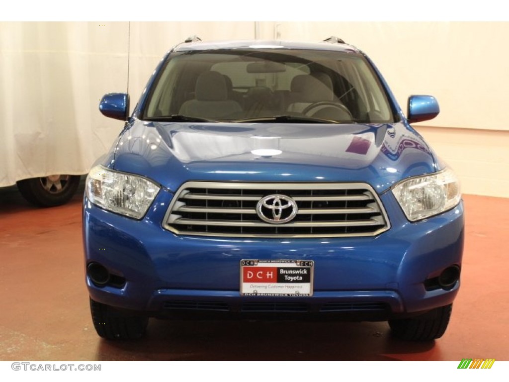 2009 Highlander V6 4WD - Blue Streak Metallic / Sand Beige photo #2