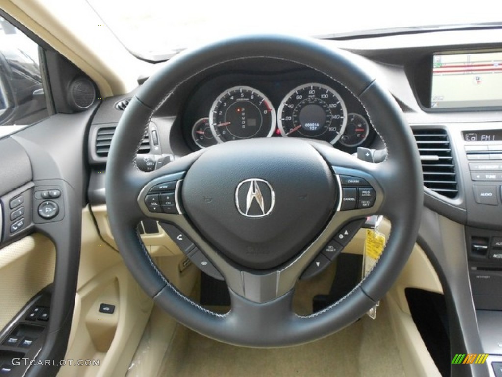 2012 Acura TSX Technology Sedan Parchment Steering Wheel Photo #65810624