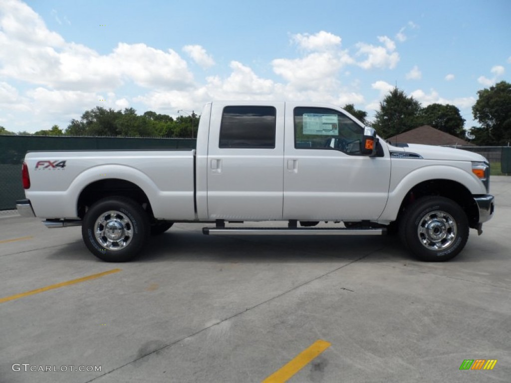 2012 F250 Super Duty Lariat Crew Cab 4x4 - White Platinum Metallic Tri-Coat / Black photo #2