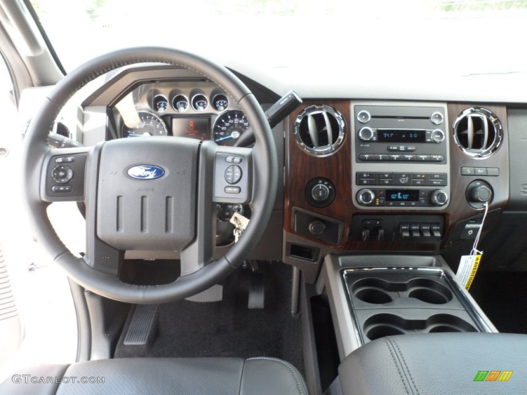 2012 F250 Super Duty Lariat Crew Cab 4x4 - White Platinum Metallic Tri-Coat / Black photo #29