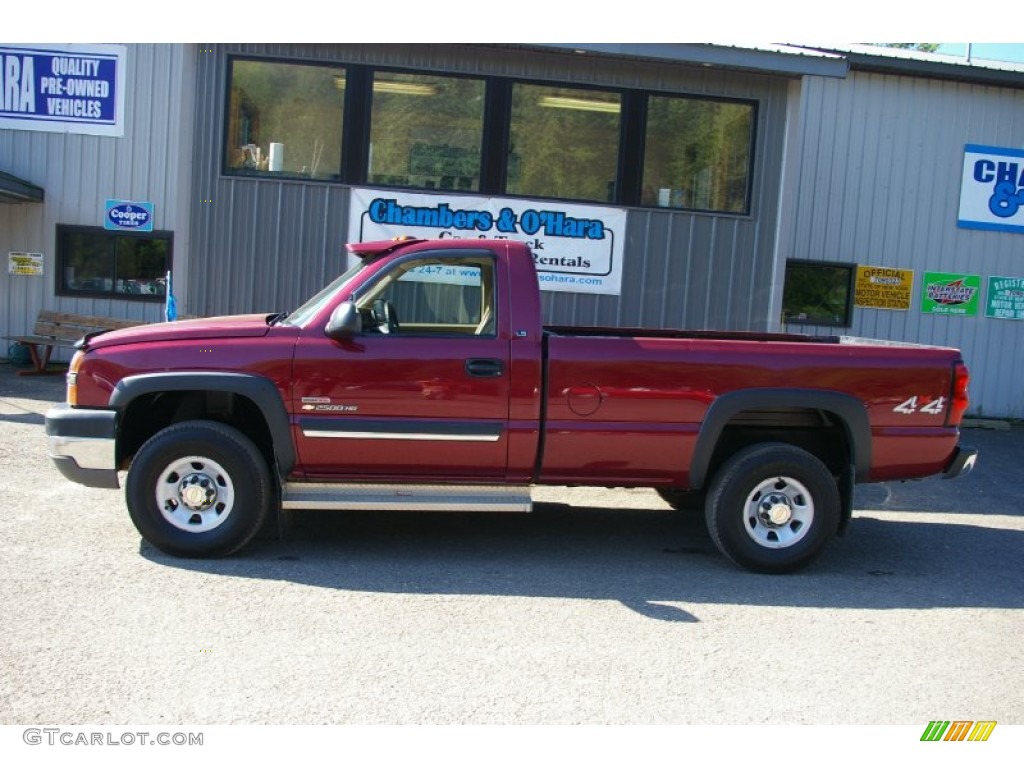 2004 Silverado 2500HD LS Regular Cab 4x4 - Sport Red Metallic / Tan photo #2