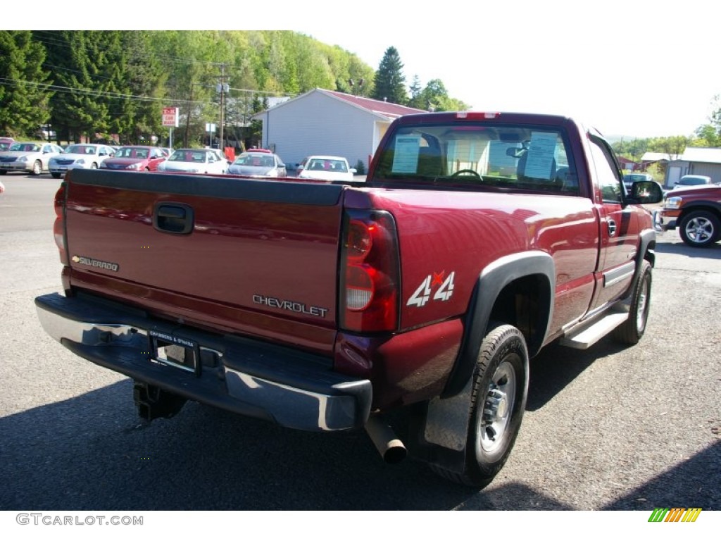 2004 Silverado 2500HD LS Regular Cab 4x4 - Sport Red Metallic / Tan photo #15