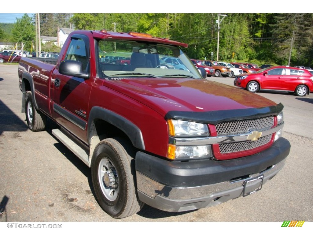 2004 Silverado 2500HD LS Regular Cab 4x4 - Sport Red Metallic / Tan photo #16