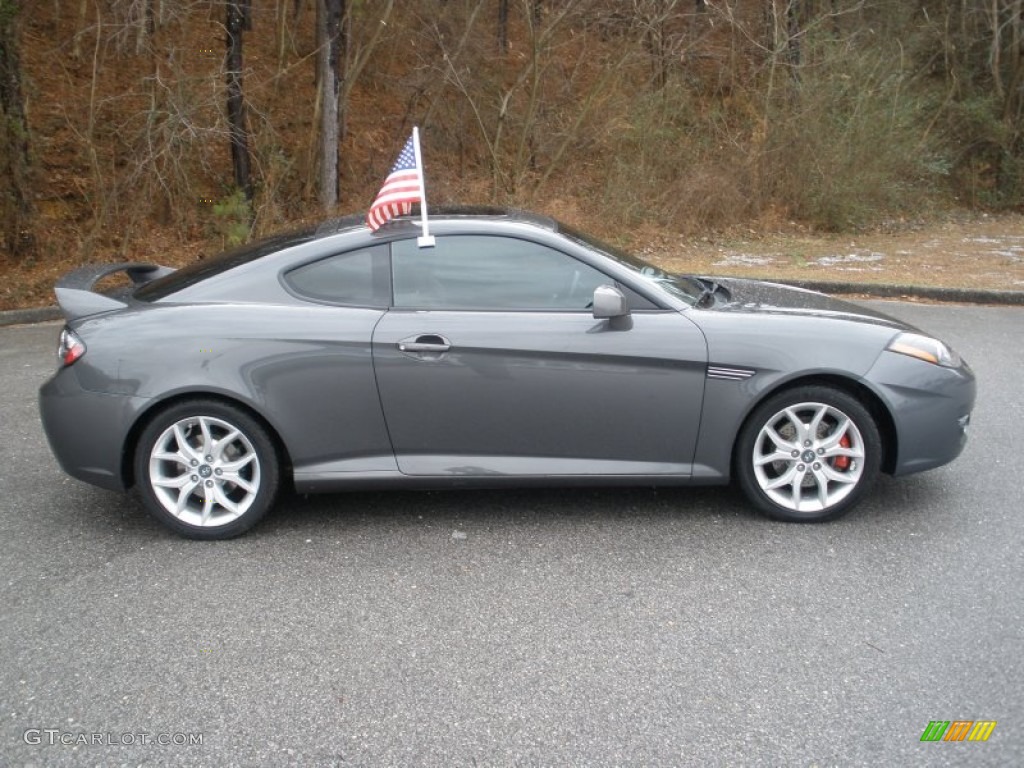 2007 Tiburon SE - Carbon Gray / Black/Red photo #2