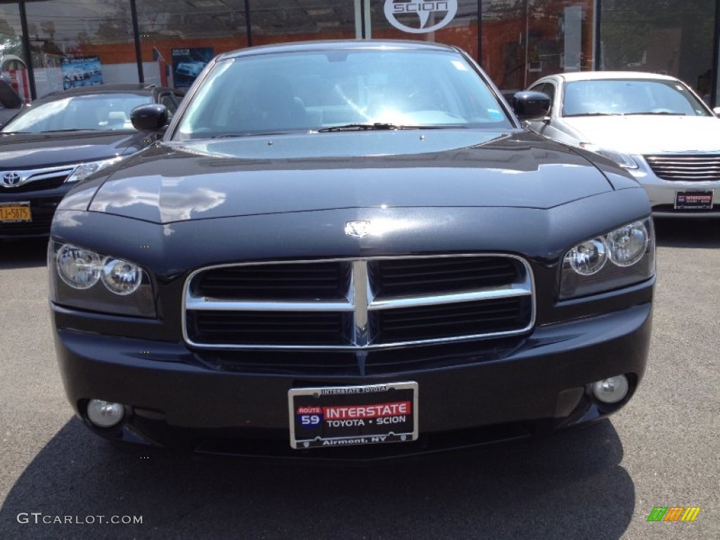2010 Charger SXT - Brilliant Black Crystal Pearl / Dark Slate Gray photo #2