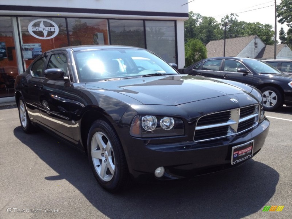 2010 Charger SXT - Brilliant Black Crystal Pearl / Dark Slate Gray photo #3