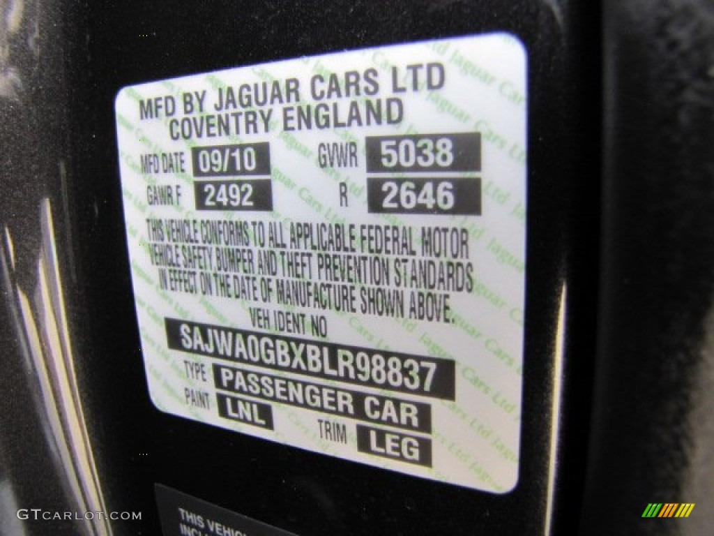 2011 XF Color Code LNL for Stratus Grey Metallic Photo #65827598
