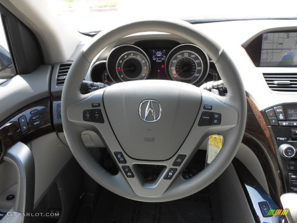 2012 Acura MDX SH-AWD Technology Taupe Steering Wheel Photo #65831227