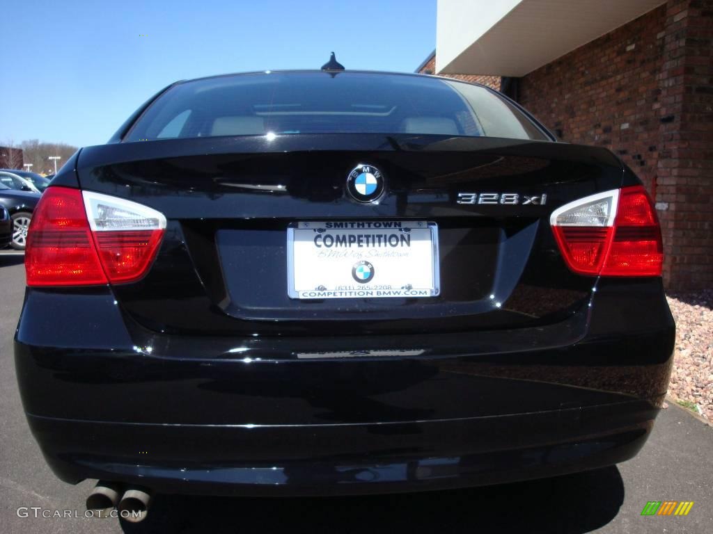 2007 3 Series 328xi Sedan - Jet Black / Black photo #5