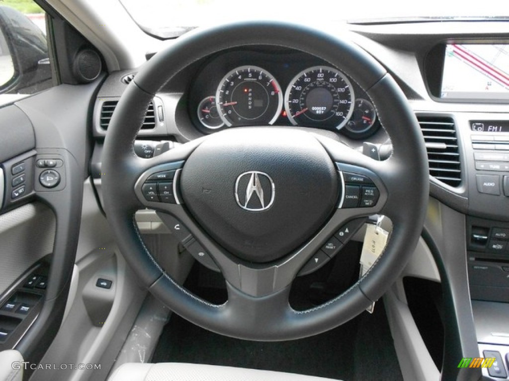 2012 Acura TSX Technology Sedan Taupe Steering Wheel Photo #65836583