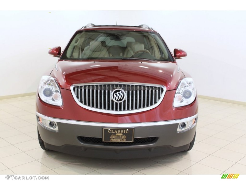 2008 Enclave CXL AWD - Red Jewel / Cashmere/Cocoa photo #2