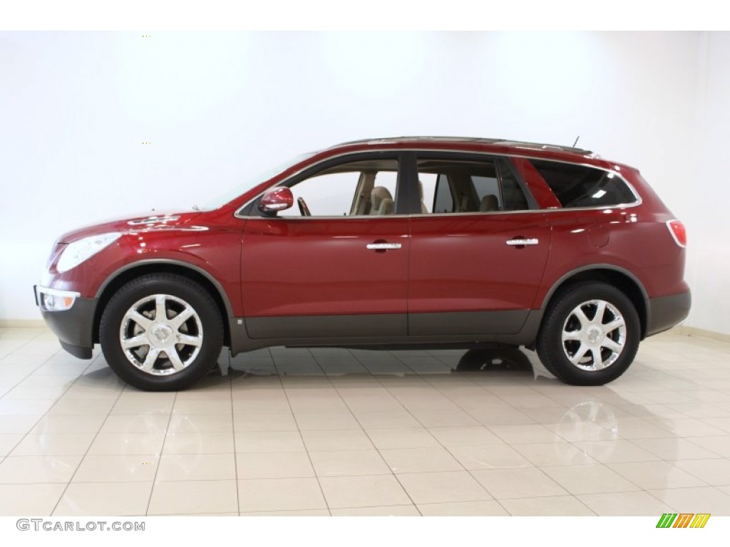 2008 Enclave CXL AWD - Red Jewel / Cashmere/Cocoa photo #4